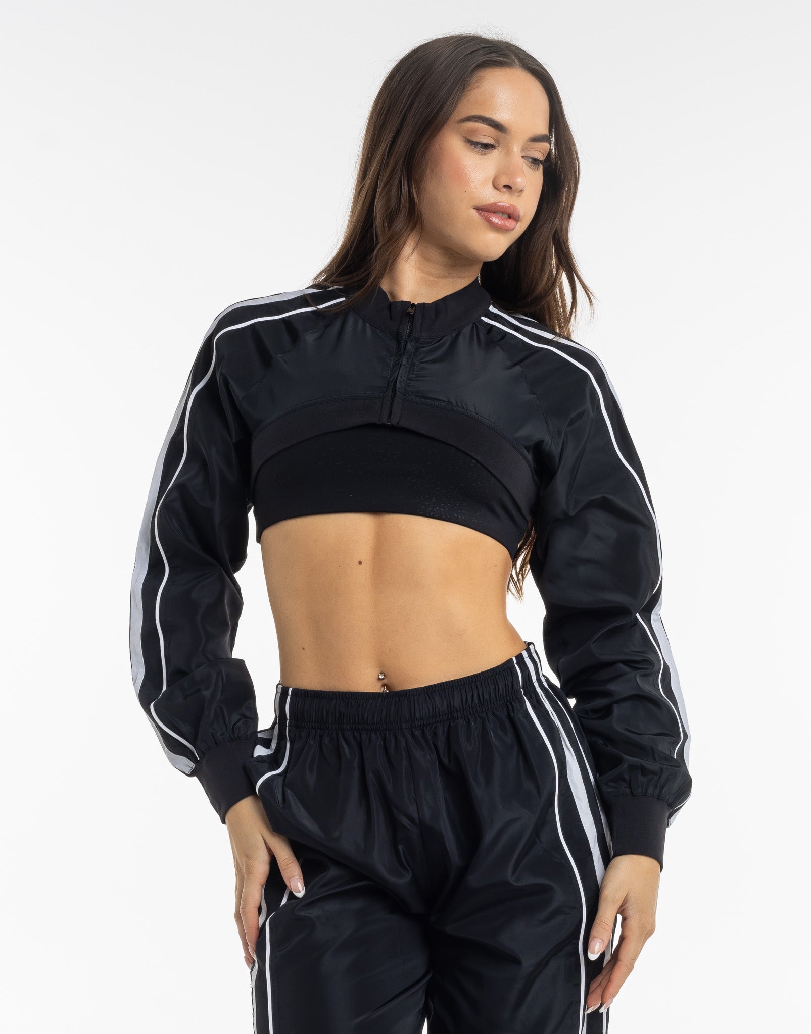 Y2K Retro Speed Jacket in Black | Vintage-Inspired Track Jacket